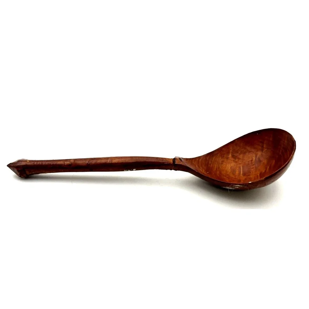 Vintage Mid Century Hand Carved Wooden Spoon Primitive Folk Art Rustic 8